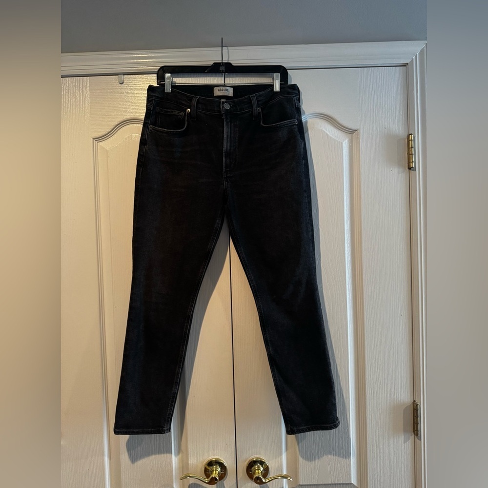 Agolde Washed Black Willow Straight Leg Jeans - Size 30